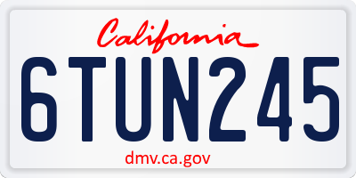 CA license plate 6TUN245