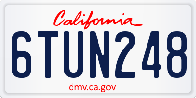 CA license plate 6TUN248