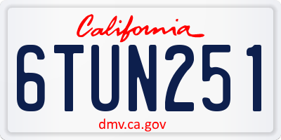 CA license plate 6TUN251