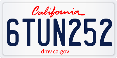 CA license plate 6TUN252