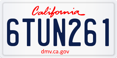 CA license plate 6TUN261