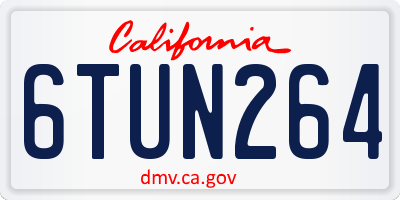 CA license plate 6TUN264