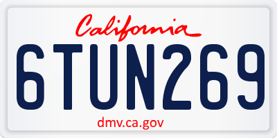 CA license plate 6TUN269