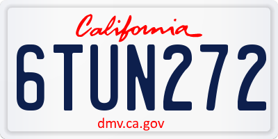 CA license plate 6TUN272