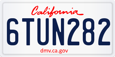 CA license plate 6TUN282