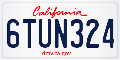 CA license plate 6TUN324