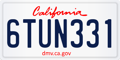 CA license plate 6TUN331