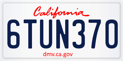 CA license plate 6TUN370