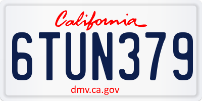 CA license plate 6TUN379