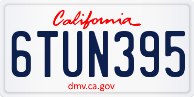 CA license plate 6TUN395