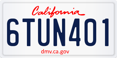 CA license plate 6TUN401