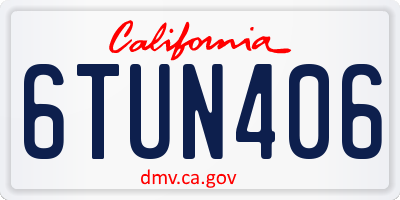 CA license plate 6TUN406