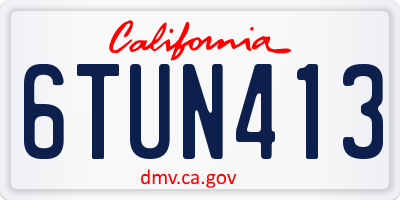 CA license plate 6TUN413
