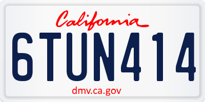 CA license plate 6TUN414