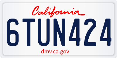CA license plate 6TUN424