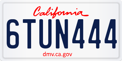 CA license plate 6TUN444