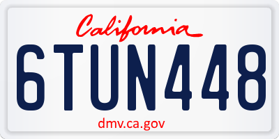 CA license plate 6TUN448