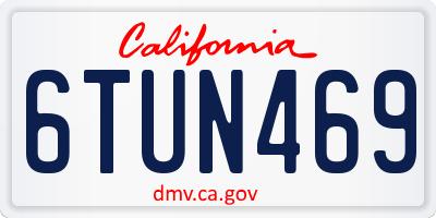 CA license plate 6TUN469