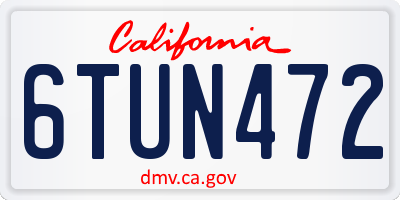 CA license plate 6TUN472
