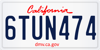 CA license plate 6TUN474