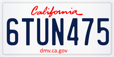 CA license plate 6TUN475