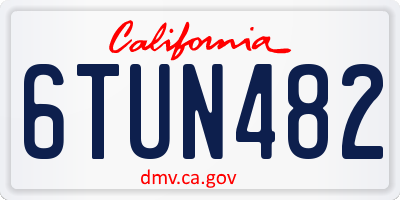 CA license plate 6TUN482