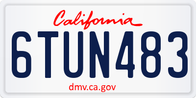 CA license plate 6TUN483