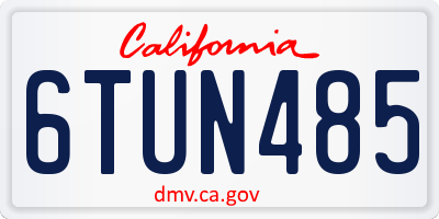 CA license plate 6TUN485
