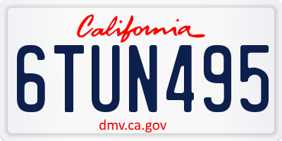 CA license plate 6TUN495