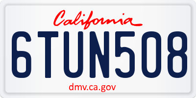 CA license plate 6TUN508