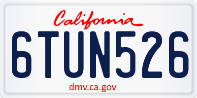 CA license plate 6TUN526