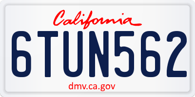 CA license plate 6TUN562