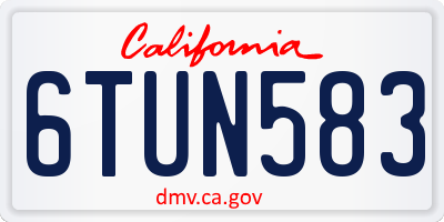 CA license plate 6TUN583