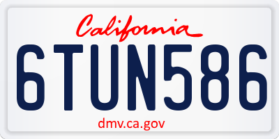 CA license plate 6TUN586