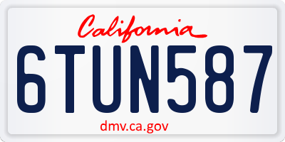 CA license plate 6TUN587