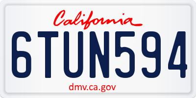 CA license plate 6TUN594