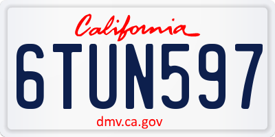 CA license plate 6TUN597