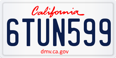 CA license plate 6TUN599