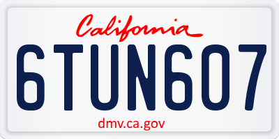 CA license plate 6TUN607