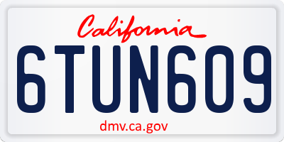 CA license plate 6TUN609