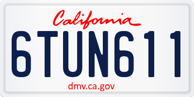 CA license plate 6TUN611