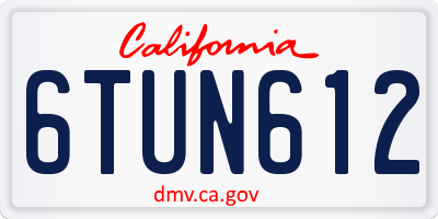 CA license plate 6TUN612