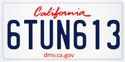 CA license plate 6TUN613
