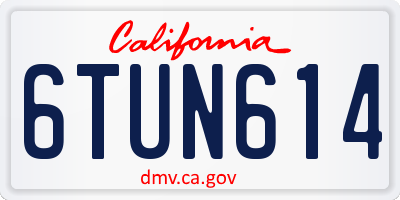 CA license plate 6TUN614