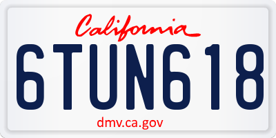 CA license plate 6TUN618