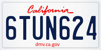 CA license plate 6TUN624