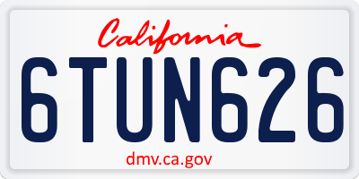 CA license plate 6TUN626