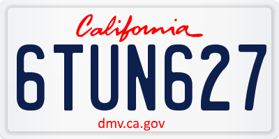 CA license plate 6TUN627