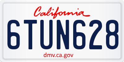 CA license plate 6TUN628