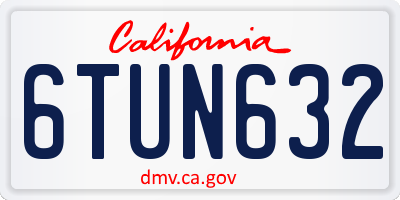 CA license plate 6TUN632